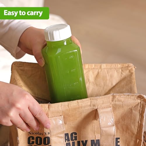 CUCUMI 6 Pack 16 Oz Glass Milk Bottles with Lids - color: 6pcs, size: 16oz
