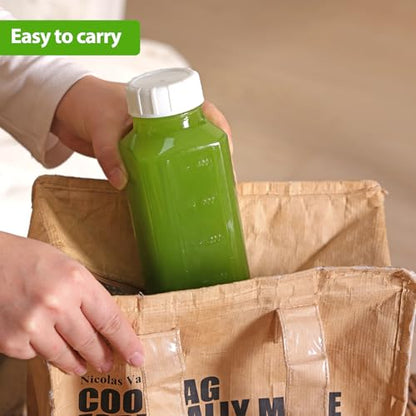 CUCUMI 6 Pack 16 Oz Glass Milk Bottles with Lids - color: 6pcs, size: 16oz
