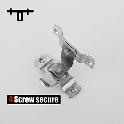 JQK Flip Door Latch, 90 Degree Heavy Duty Stainless Steel Bar Gate Latches Safety Door Lock, Brushed Finish, DL149-BN - color: Brushed