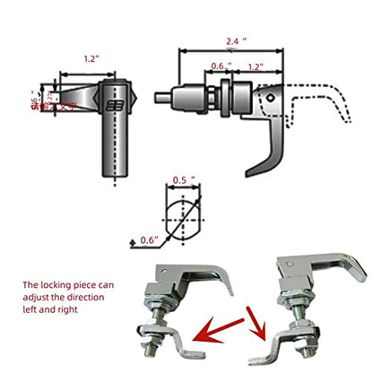 2PCS Lift and Turn Latches and Compression Latch, Adjustable Grip Handle Rotation 360 Silver - color: Silver2