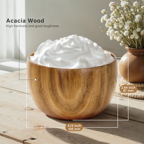 Shaving Brush Kit For Men, 4 In 1 Shaving Brushes Set Includes Badger Hair Shaving Brush, Wood Bowl, Stainless Steel Shaving Stand and Goat Milk Shaving Soap - color: 4 IN 1 With Soap