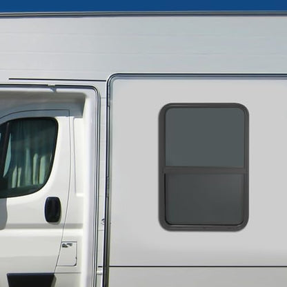 RV Window, 24" X 36" Universal RV Window Vertical Slide W/Trim Ring, Vertical Sliding Glass Window with Screen Window for Cargo, Horse Trailer, Marine Camper Window Replacement (24" X 36") - size: 24" X 36"