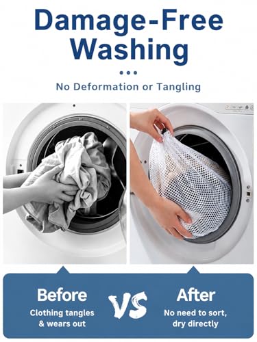 Laundry Bags 4 Pack - Rhaufein Honeycomb Mesh Laundry Bags, 11.4x15.5 Inches Medium Wash Bags for Delicates, Bras, Lingerie, Baby Clothes, Durable Zipper, Protect Garments from Snag, Tangle & Deform