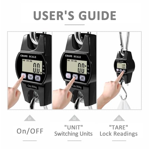 GRAM PRES Digital Hanging Crane Scale 660LB/300KG - color: Black