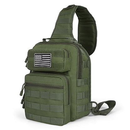 HAOMUK Tactical Sling Bag Backpack Military Rover Shoulder Sling Pack Small EDC Crossbody Chest Bag for Men - color: Green