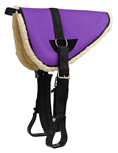 Showman Youth Pony Bareback Pad with Kodel Fleece Bottom with Stirrups and Girth - color: Purple