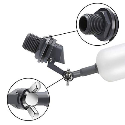 Meekoo 2 Pack Float Ball Valve 1/2 Inch Autofill Float Valve | Male Straight Thread Automatic Float Valve, Livestock Trough Pond Aquarium, Maintains Level Prevents Overflow, Adjustable Arm