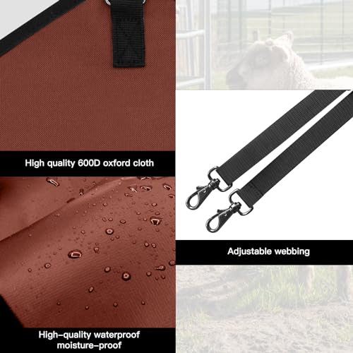 3 Packs Goat Hay Feeder, Hay Bags for Goats, Horses, Sheep - color: 2Brown + 1Black
