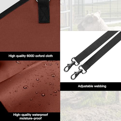 3 Packs Goat Hay Feeder, Hay Bags for Goats, Horses, Sheep - color: 2Brown + 1Black
