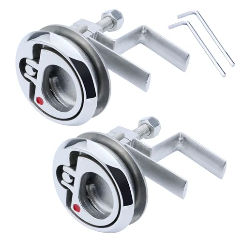 Boat Cam Latch Stainless Steel 316 Marine Hatch Cam Latch Style, Flush Pull Mount Includes Installation Screws Marine Hatch Deck Hardware Ideal for Ships, Yachts, RVs 1 Pcs/2Pcs/Lock/Non-Lock - size: No-Locking 2Pcs