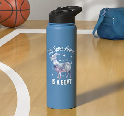 My Spirit Animal Is A Coat Cute Coat Pygmy Goat Farmer Stainless Steel Insulated Water Bottle - color: Light Blue