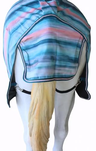84" Horse Turnout Waterproof Fleece Lined Medium Winter Blanket Serape 3B110 - color: Turquoise Rustic, size: 84 inches