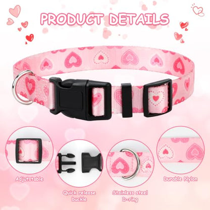 5 Pack Heart Goat Collars with Bells,Anti-Lost Pet Collar - color: Heart Print-colored