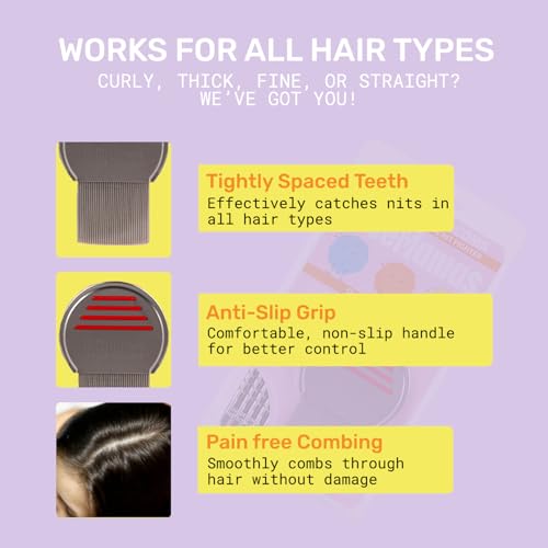 Terminator Comb, Stainless Steel Lice & Nits Removal, Reusable