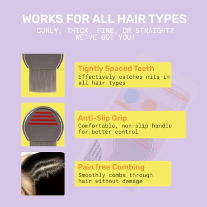 Terminator Comb, Stainless Steel Lice & Nits Removal, Reusable