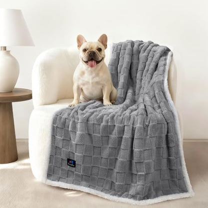 Luciphia Waterproof Dog Blanket, Reversible Fleece & Sherpa, Couch Cover - color: Cookie Gray, size: Medium (57x40 inch)