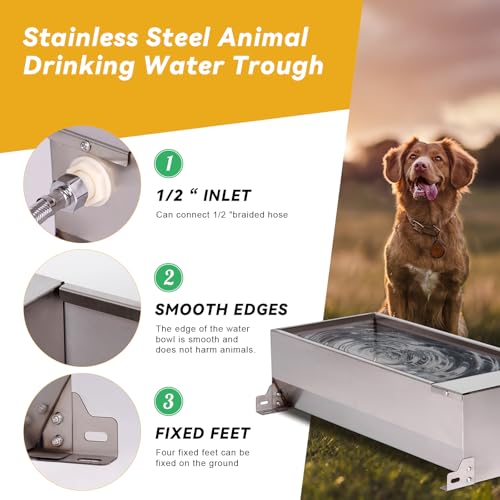 Automatic Livestock Water Trough Large Capacity Outdoor 2 Gallon - size: 2 Gallons