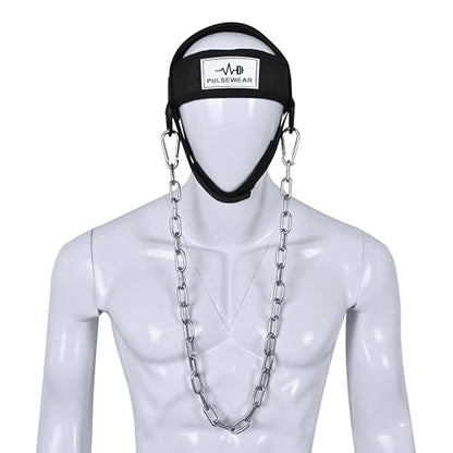 Star Universe Products Neck Harness with Heavy-Duty Chain - Adjustable Head and Chin Straps for Neck Strength and Pain Relief