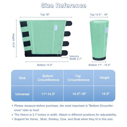 Fly Boots for Horses Set of 4, Loose Fitting Mesh Horse Fly Boots Leggings, Reduce-Stomping Adjustable Equine Leg Wraps & Socks, Stay Up Not Sag, No Rub (Mint) - color: Mint