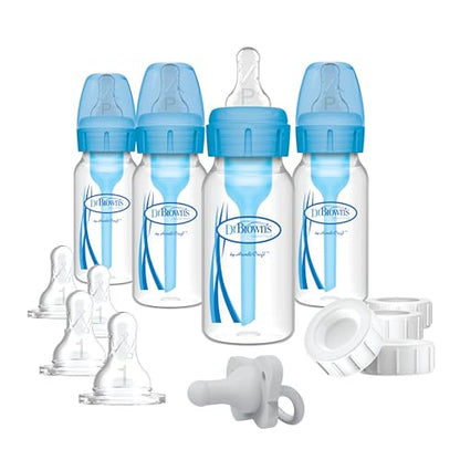 Dr. Brown's Wide-Neck Breast to Bottle Pump & Store Feeding Set, Blue, 0m+ - color: Blue, size: 13 Piece Set