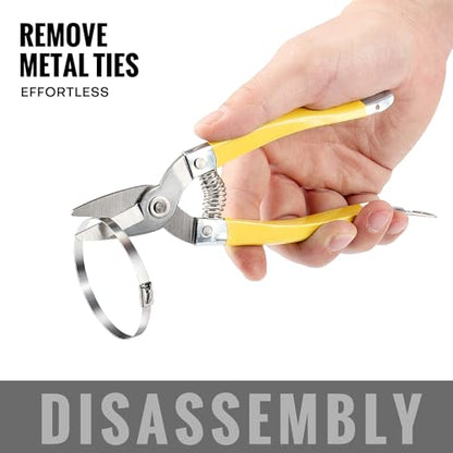 Stainless Steel Cable Tie Gun Kit + 200 Pcs Metal Zip Ties