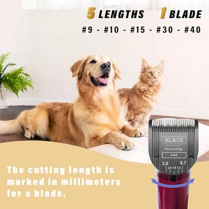 3 Pack 5-in-1 Replacement Clipper Blade, Detachable & Adjustable Dog Grooming Blade Compatible with Wahl Arco, Bravura, Chromado, Creativa, Figura, Motion & SuperGroom (Black) - color: Black, size: 3 Pack