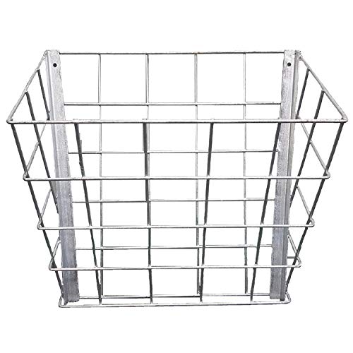 Rugged Ranch Galvanized Steel Livestock Hay Feeder Rack for Goats, Sheep, Horses and Cattle – 21"x16"x12", Silver, Wall-Mounted, Rust-Resistant, Lightweight and Stackable - size: 1 Pack