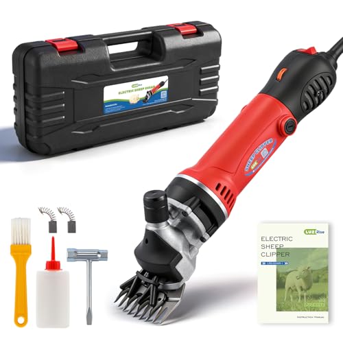 Sheep Shear Electric 1000W 3700RPM for Goat, Cattle, Alpaca & Horse | 110V Heavy Duty Sheep Clippers with 6-Speed Adjustable, Animal Shears Professional with 9-Teeth Carbon Steel Blade
