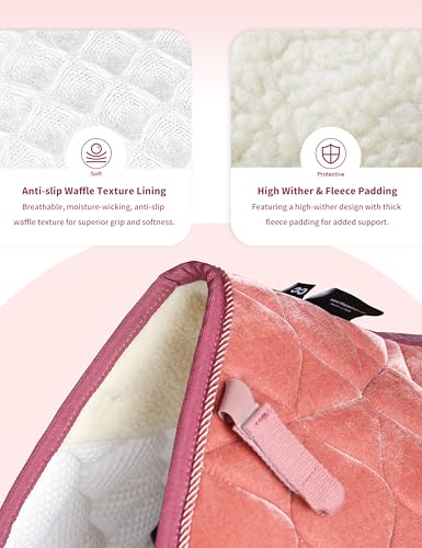 Harrison Howard Close Contact Horse Saddle Pad for Jumping, w/Velvet Hue - color: Light Salmon Pink