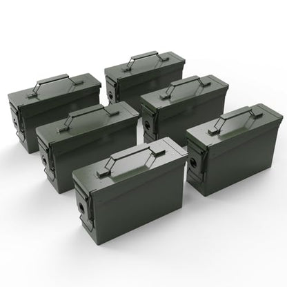 HARDROCK Metal Ammo Can, Ammo Box - color: Blackish green, size: 30cal *6