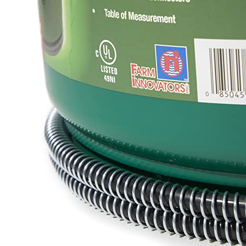 Farm Innovators HB-60 9 Quart 2 Gallon 60 Watt Plastic Heated Bucket with Built in Thermostat, Green - color: Single, size: 2 Gallon