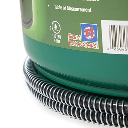 Farm Innovators HB-60 9 Quart 2 Gallon 60 Watt Plastic Heated Bucket with Built in Thermostat, Green - color: Single, size: 2 Gallon
