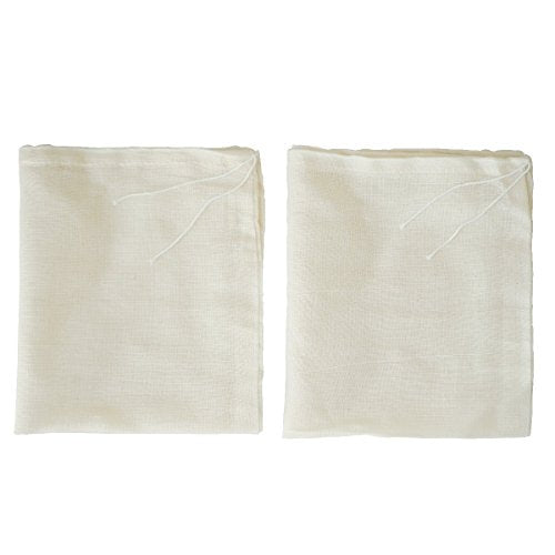 Reusable Cheesecloth Bags, 100% Cotton Fine Mesh Strainer for Cold Brew Coffee, Nut Milk, Tea & Juice - Large (2 Pack) - size: Large,2 Pack