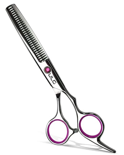 ULG Hair Thinning Scissors Professional Barber’s Texturizing Teeth Shears for Hairdressing, Salon and Home Use Thinning Shears for Hair Cutting, Made of Japanese Stainless Steel, 6.5 inch - color: Pink