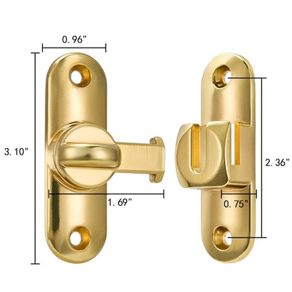 Gold 90/180 Degree Barn Door Latches,Flip Gate Lock - color: Gold