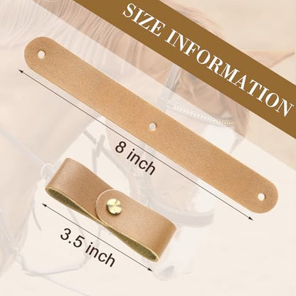 Chunful 6 Pcs Leather Breakaway Halter Replacement Straps for Horses - color: Khaki
