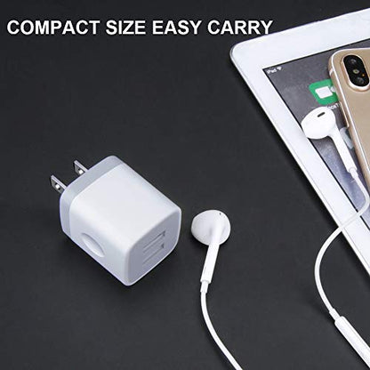 USB Plug, USB Wall Charger 3 Pack, GiGreen Dual Port Electrical Plug Outlet