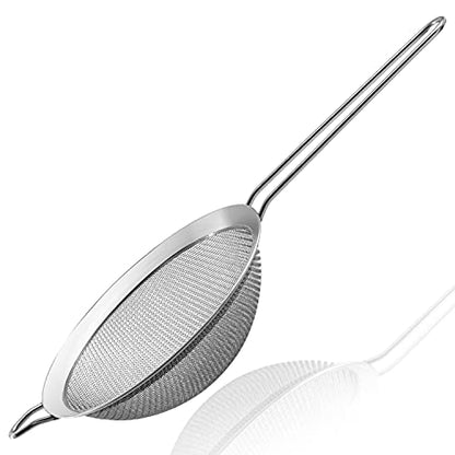 Anaeat Fine Mesh Strainers - Premium Stainless Steel Colander Sieve Sifters, with Durable Mesh and Sturdy Handle, Excellent for Sifting Dry ingredients, Flour, Pastas, Rice, Tea (6.3"） - color: 6.3" Diameter