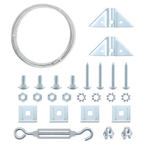 HOME MASTER HARDWARE Anti Sag Gate Kit for Wooden Fence, Zinc Plated 1 Pack | Anti-Sag Gate Hardware Kit, Prevent Fence Gate Sag, Heavy Steel Cable(7.5ft), for 6 ft x 4 ft Gates, Included Screws - color: Zinc, size: 1 Pack