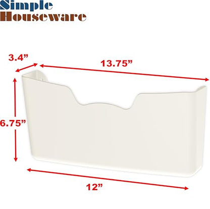 Simple Houseware White Wall Mount Single Pocket Hanging File Holder, 3-Pack - color: White, size: 3 Pack