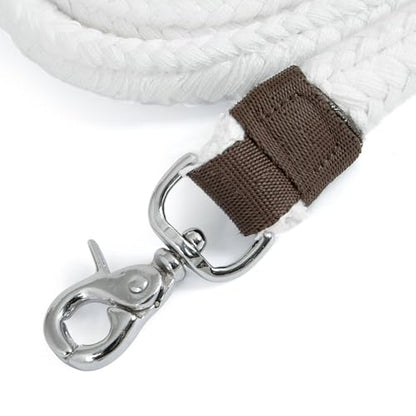 Jeffers Equine Flat Braid Cotton Roping Rein – 7 Feet, 1 in Wide Western Horse Rein with Leather Loops & Scissor Snap Ends – Durable Tack for Barrel Racing, Training, Ranch & Trail Riding