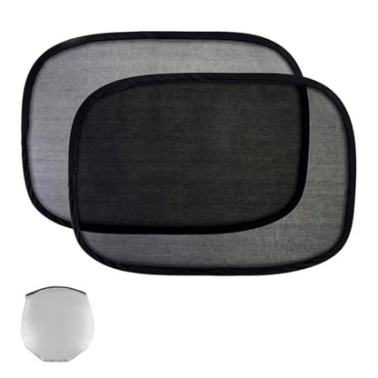 2PCS Car Window Shades for Baby, 21"x14" Cling Car Shades Provide Glare and UV Rays Protection for Your Child, Mesh Sun Shade Blocker Window Screens for Side Windows (Transparent) - color: Transparent