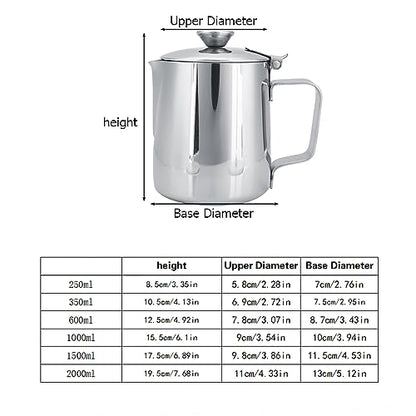 Espresso Accessories,Milk Frothing Pitcher,Milk Pitcher,Milk Frother and Steamer,Frothing Pitcher,Coffee Steaming Pitcher Milk Frothing Mug with Lid 1500mL