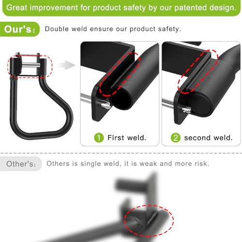 SELEWARE Dip Bar Attachment for Power Rack, 2 x 2 Tube, Multi Grip Handle - color: Dip Bar Attachment for 1" or 5/8" Hole of 3x3 inch Rack