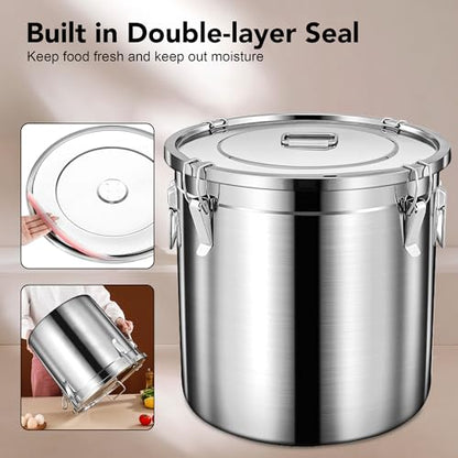 Newget 20lb Airtight Stainless Steel Dog Food Storage Container with Scoop - size: 20 lb