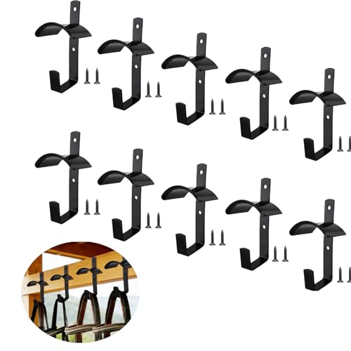 10Pcs Horse Bridle Rack Heavy Duty Wall Mounted Bridle Holder Bridle Hook with Screws for Horse Barn Tack Room