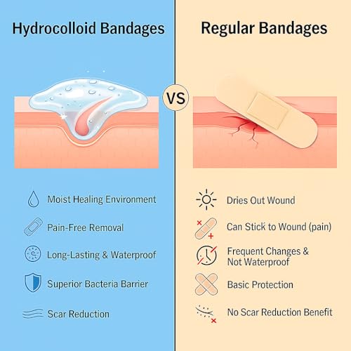 Hydrocolloid Bandage Kids | 3X Faster Healing | Reduces Scarring | Protects Against Germs | Waterproof | 100% Active Surface | Flexible Protection & Wound Care | 20 Pcs - color: 20 Count