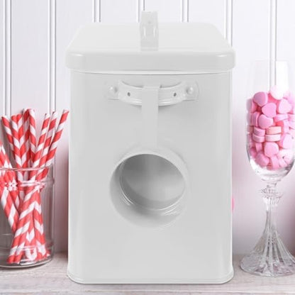 BESTOYARD Metal Storage Bucket with Airtight Lid Iron Food Canister for Grain Flour Laundry Powder Pet Treats 9.05 X 7.28 X 6.49 in Kitchen Counter and Pantry Organizer