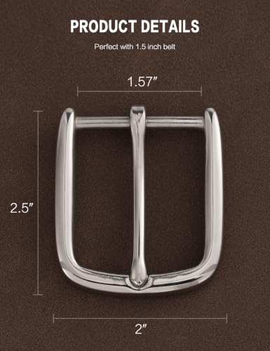 1.5" Heavy Duty Stainless Steel Belt Buckle, Solid Polished Metal for DIY Belts, Dog Collars & Horse Tack - color: Stylle-2
