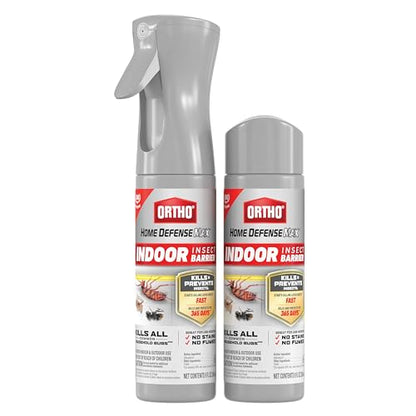 Ortho Home Defense Max Indoor Insect Barrier, 9 fl. oz. with Refill | Kills Ants, Roaches, Spiders, Fleas and Ticks, 360 Sprayer - color: Flairosol + Refill